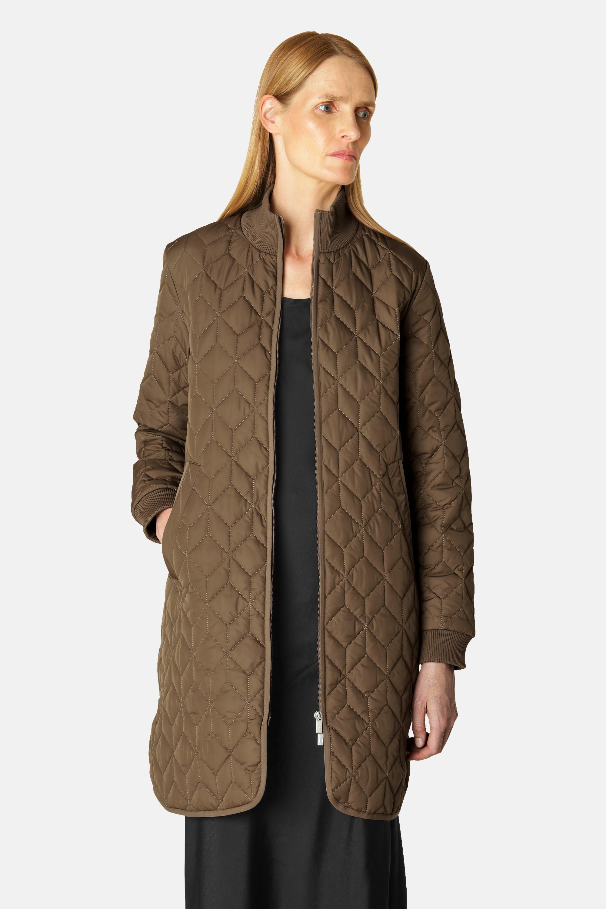 Lang Quiltet Jakke - Cub Brown